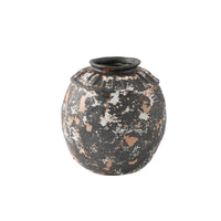 Ceramic Vase Ribbed Tabletop Vase Textured for Entryway