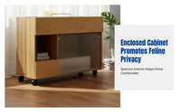 Cat Litter Cabinet, Vintage Enclosed Furniture, Large Anti-Tracking Litter Box, Odor Control, PVC