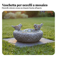 Resin Bird Feeder Statue Double Use Resin Bird Bath Bowl Weather Resistant