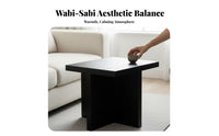 Square Mortise and Tenon Table Wabi-Sabi Design Sofa-Side Table Minimalist Design Sturdy Construction for Balcony, Bedroom
