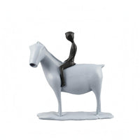 Equestrian Statue Textured Equestrian Sculpture Decorative Animal Figurine for Entryway