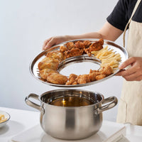 Oil-Draining Tray with Perforated Surface Slotted for Kitchen, Home Cooks