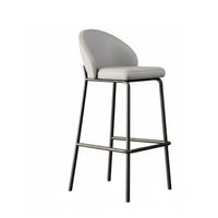 Upholstered Counter Stool with Rear Supportrest Rustic Design Bar Chair Light Luxury Design Easy Assembly for Adults