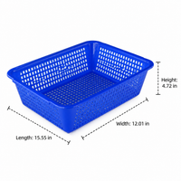 Rectangular Pantry Organiser, Reinforced Storage Baskets for Fruit & Vegetables, Draining Multi-Purpose Storage Bins 39.5x30.5x12cm