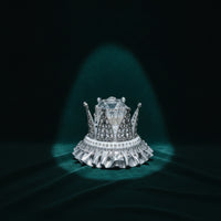 Crown-Shaped Band Box with Clear Lid Sparkling Band Box Lightweight Organizer Dust-Resistant for Proposals