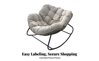 Rattan Rocking Chair, Padded, Metal Frame, Patio, Balcony