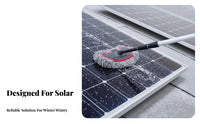 Telescoping Pole Photovoltaic Panel Snow Removal Kit Heavy Duty Solar Panel Cleaning Brush Kit Adjustable Angle Head Telescopic Snow Brush Lightweight Aluminum Construction for Homeowners, Professional Cleaners, Winter, Rooftops, Sunrooms, Outdoor