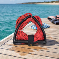 Braided Watersports Tow Rope with Handle Coiled Water Ski Rope with Grip Abrasion-Resistant Tangle-Tangle-Resistant for Wakeboarding