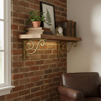 Cast Iron Shelf Bracket Rubbed Gold Look Ornate Cast Iron Corbel
