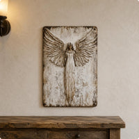 Protective Angel Wall Art Weathered Rustic Protective Angel Sign Ready to Hang
