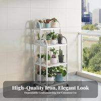 Three-Tier Plant Stand Multi-Functional Three-Tier Rolling Planter Shelf Strong Load-Bearing Sturdy Duty for Living Room, Patio