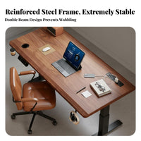 Electric Standing Desk Double Motor Height Adjustable Standing Desk Ergonomic Design Powered Work Table for Professionals, Streamers, Study Room