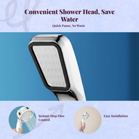 High Pressure Handheld Shower Head, Adjustable, Leakproof
