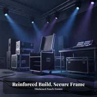 Wheeled Rackmount Transport Case Top-Loading Entry Wheeled Vibration-Damplifierening Mount Rack RobustDuty Secure Latches