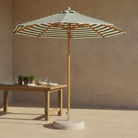 Striped Patio Umbrella Support Structure Round Patio Umbrella Metal Lower Section Sun Cover for Beach