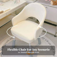 Armless Vanity Chair Adjustable Height Home Seating noiseless Casters for Students