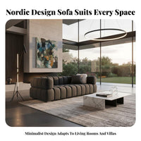 3-Seater Fabric Settee Minimalist Design Upholstered 3-Seater Couch Modern design Sofa for Apartment Dwellers, Guests, Villa, Small Spaces, Lounge Area