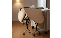 Round Folding Table Foldable Design Rolling Folding Table Easy to Clean