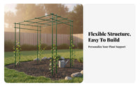 Sturdy and Long-Lasting Steel Pipe Plant Trellis Rust-Resistant Vine Climbing Rack Wide Application Vining Plant Arbor Multi-Purpose for Gardeners, Homeowners, Flower Enthusiasts, Courtyard, Backyard, Balcony, Rooftop