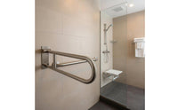 Anti-Slip Wall Mounted Toilet Armrest Foldable Design Flip up Toilet Grab Bar Rust-Proof Wall Mounted Safety Bar Space-Saving for Disabled Individuals