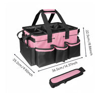 Cleaning Supply Carrier Includes Shoulder Strap Multi-Compartment Tool Tote Adjustable Dividers Car Trunk Organizer for Cleaners