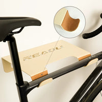 Space-Saving Bike Rack with Shelf and Hooks Padded Bike Rack with Shelf Horizontal Two-Wheeler Storage Hanger Heavy-Duty for Apartment