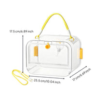 Transparent Hamster Carrier with Water Bottle Compact Portable Hamster Carrier Breathable Carry Case Sturdy for Vet Visits