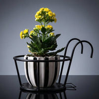 Home Decoration Iron Plant Stand for Hanging Plant, Balcony Planters for Railing with Fixed Hook, Garden Planter Fence Planters, Metal Hanging