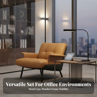 Single Sofa Chair Comfortable Seating Lounge Chair Faux Leather Cushion Contemporary Upholstery Suitable for Office Reception Living Room Cafe Guest Area