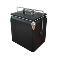 13L Metal Insulated Cooler Box with Handle for Outdoor and Car Use