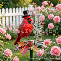 跨境新品Cardinal Bird Decorative Rain Gauge 红衣主教鸟雨量计
