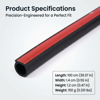 Universal Truck Hood Seal Strip, Car Door Rubber Sealing Strip, Automotive Weath #variant:Large D-shape with waterproof groove, 12x14mm