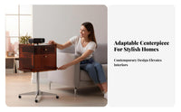 Adjustable Acrylic Cart Retro aesthetic Side Table Transparent Design for Homeowners