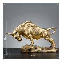 Resin Bull Sculpture Sturdy Resin Bull Statue Collectible for Living Room