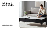 Square Wood Frame Coffee Table Nordic design Square Plinth Base Table Minimalist Design Living Room Furniture for Renters, Adults, Lounge Area, Office