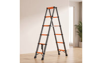 Adjustable Step Ladder with Telescoping Structure Compact Telescoping Ladder Portable Stable for Contractors