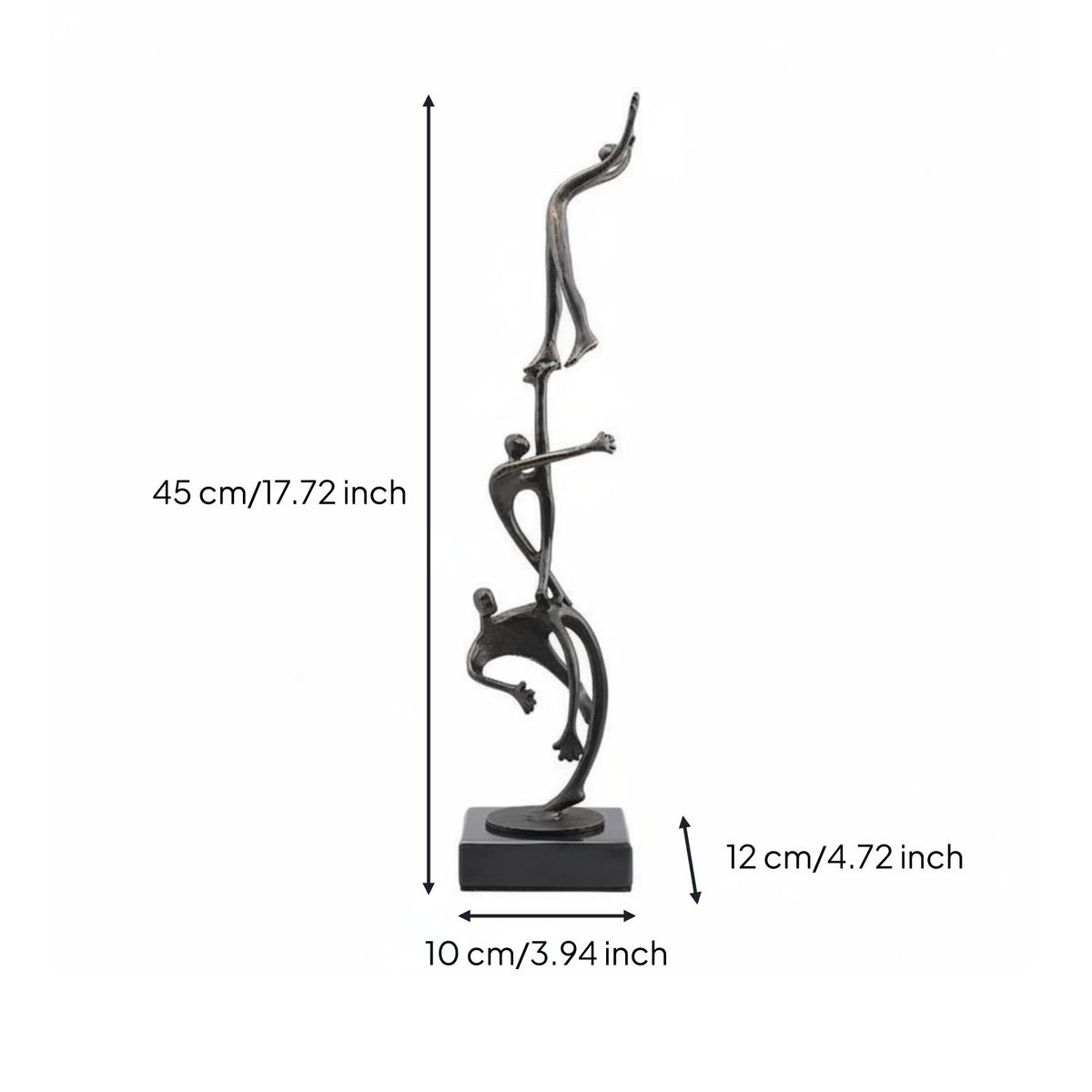 Acrobat Sculpture Minimalist Abstract Figure Sculpture Tabletop Cast Iron Display Iron Art Ornament for Bedroom