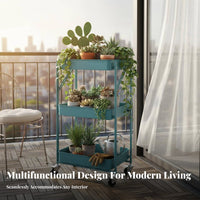 3-Tier Rolling Shelf With Wheels Plant Stand Multi-Purpose for Garden, Gardeners