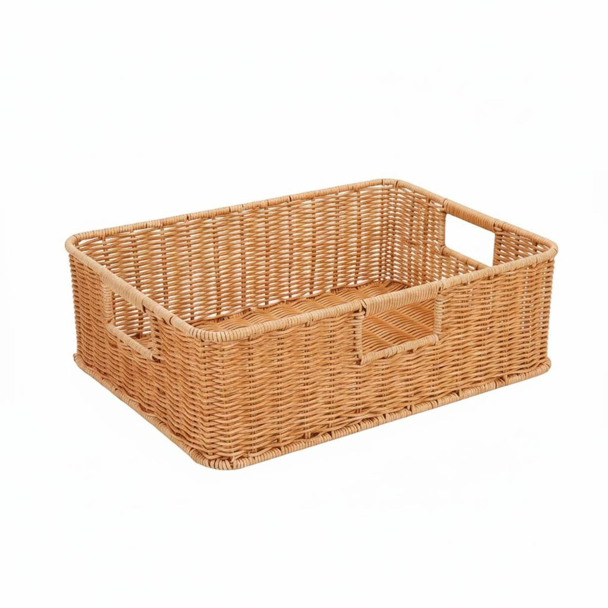 Imitation-Rattan Basket Reinforced Rectangular Storage Basket Tabletop