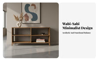 Wabi-Sabi Design 2-Door Entryway Cupboard Natural Wood Grain Accent Cabinet Minimalist Aesthetic Sideboard mid-century-modernmid-century-modernera Influence for Tea Lovers, Homeowners, Renters, Living Room, Bedroom, Home Office, Kitchen