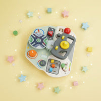 Multi-Functional Steering Wheel Busy Board Develops Fine Engine Skills Car Dashboard Busy Board Sensory Play Toddler Steering Wheel Toy Screen-Unplugged Fun for Toddlers, Kids, Preschoolers