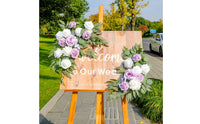 2 Pieces Wedding Arch Flower Swag Reusable Wedding Arch Flower Decoration Realistic Look Welcome Sign Floral Decoration for Outdoor, Bridal Shower