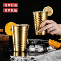 304不锈钢韩式啤酒杯果汁防摔家用随手杯咖啡冷饮杯商用单层水杯