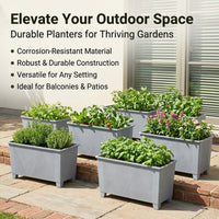 Rectangular Planter Box, Sand Speckled Plant Pot for Vegetables, Low Maintenance Pots for Plants Outdoor Patio