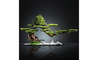Artificial Evergreen Bonsai Zen Artificial Bonsai Tree Plant Tabletop Scenic for Living Room, Entryway