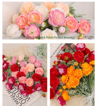 Artificial Peony Bouquet with Velvet Finish