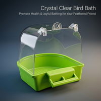 Transparent Bird Bath Cage, Non-Slip Bird Bath for Cage, External Bird Bath, Bird Cage Shower, Small - Image 2