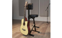 Folding Guitar Chair with Backrest Built-in Footrest Adjustable Guitar Player Seat Sturdy Construction Musical Instrument Accessory for Guitarists