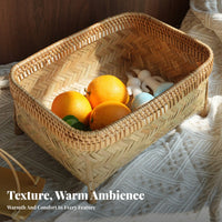 Woven Bamboo Basket Handwoven Fruit Bowl Rustic & design for Home Decorators, Hosts