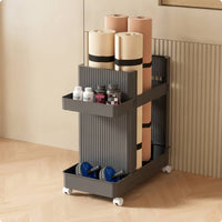 Athletic Gear Storage Organizer Mobile Sports Gear Organizer Space-Saving Storage Cart with Wheels for Fitness Enthusiasts, Small Apartments